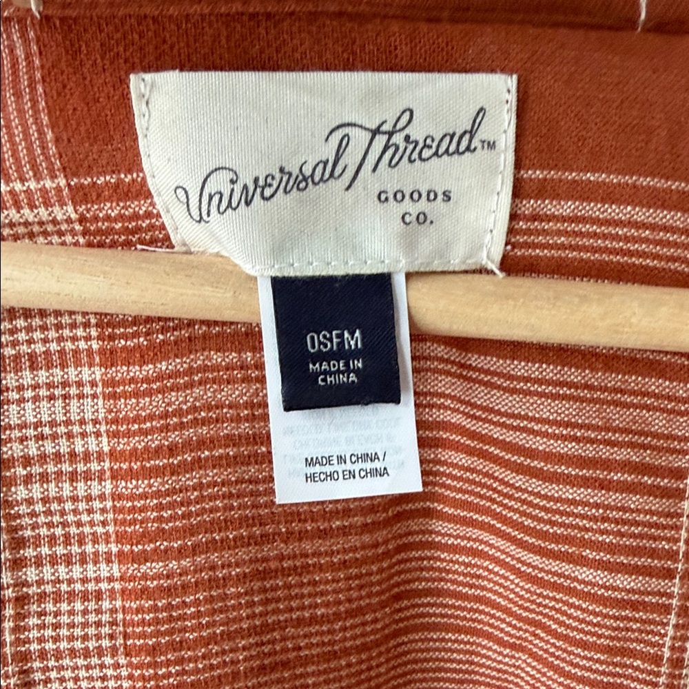 Universal Thread Rust + Cream Striped Open Cardig… - image 2